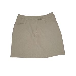 Vintage 90s Kathy Ireland Tan + Brown Checkered Midi Skirt 28" waist